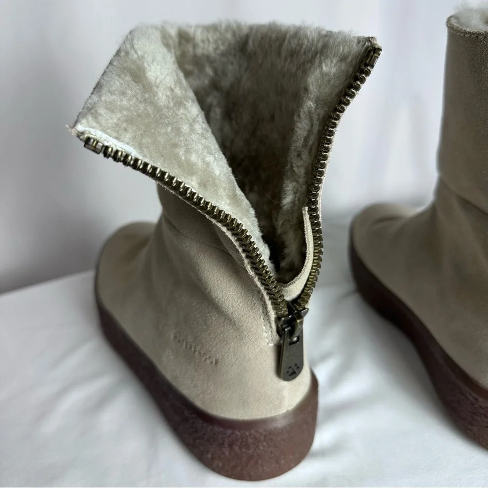 Cougar Button Waterproof Suede Shearling Lined Winter Boots Women’s Grey size 7